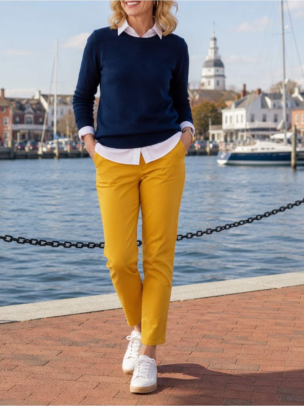 Talbots Slim Ankle Jeans Size 14 Mustard Yellow Gold NWT